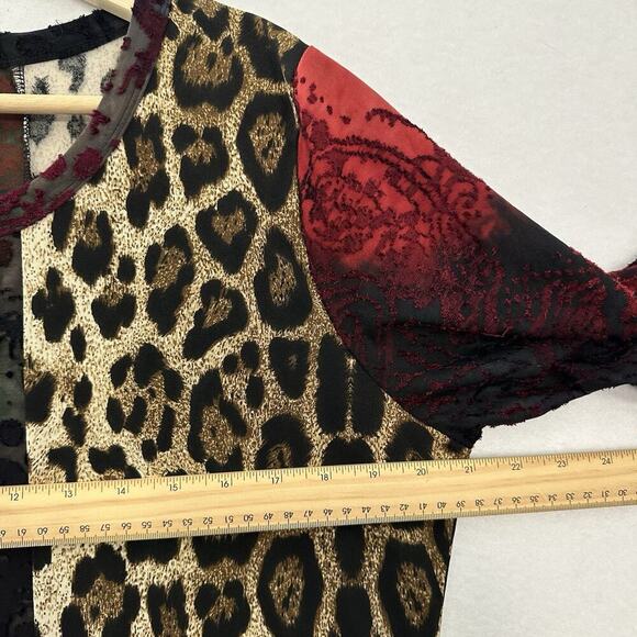 Calessa Velvet Burnout Tunic Top Womens L Artsy Edgy Boho Whimsigoth Mob Wife - Picture 11 of 16